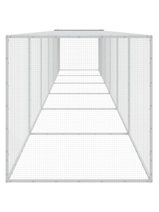 Klec pro kuřata se střechou světle šedá 603 x 98 x 90 cm ocel