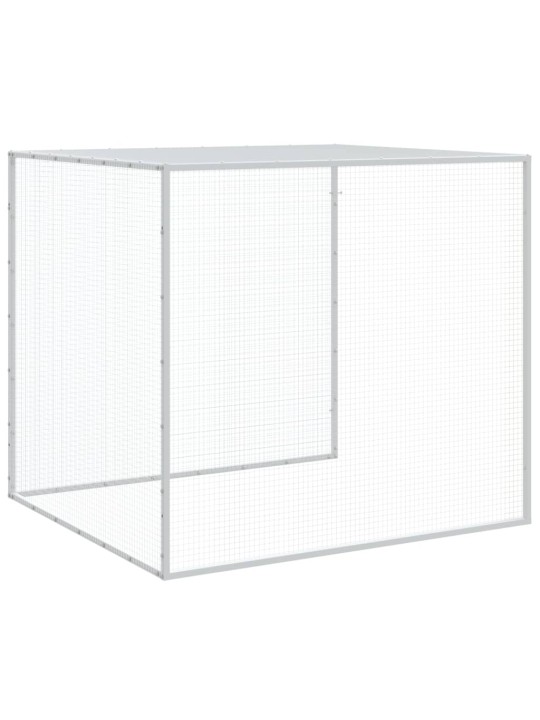 Klec pro kuřata se střechou světle šedá 603 x 98 x 90 cm ocel