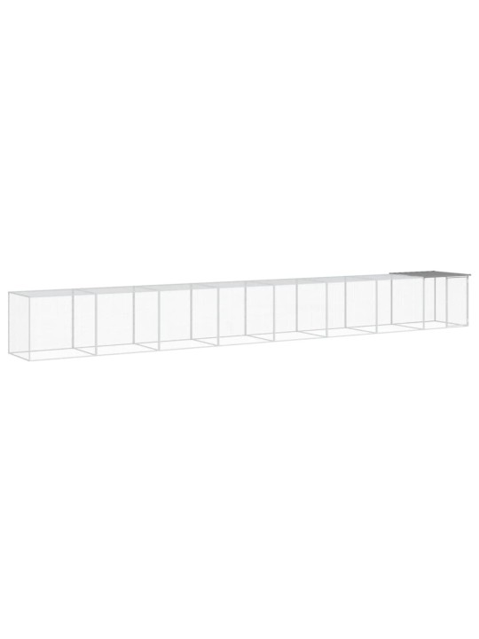 Klec pro kuřata se střechou světle šedá 803 x 98 x 90 cm ocel