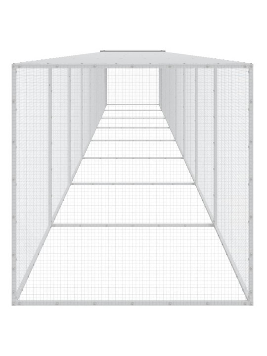 Klec pro kuřata se střechou světle šedá 803 x 98 x 90 cm ocel