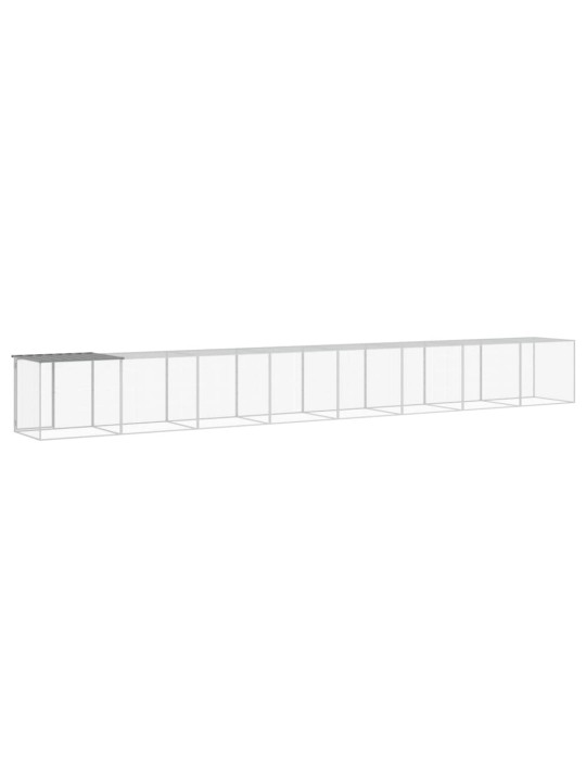 Klec pro kuřata se střechou světle šedá 803 x 98 x 90 cm ocel