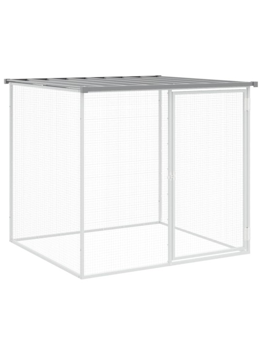 Klec pro kuřata se střechou světle šedá 803 x 98 x 90 cm ocel
