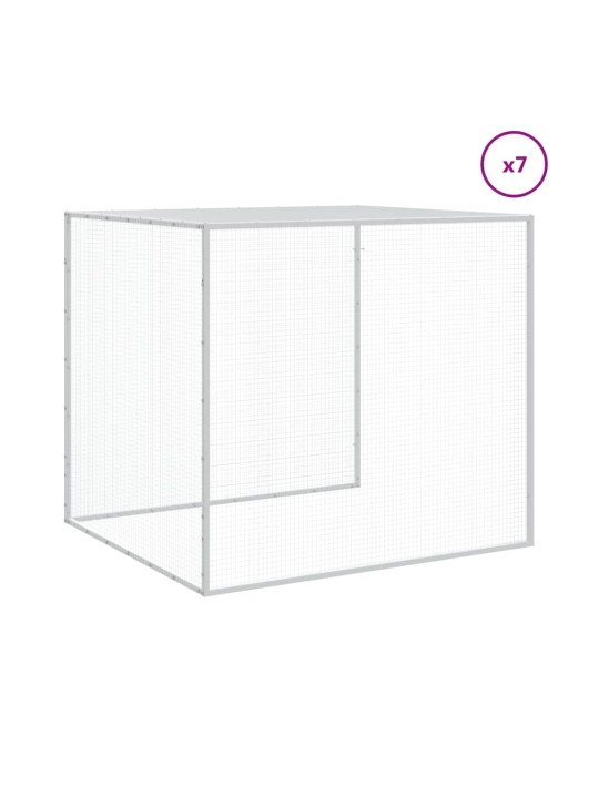 Klec pro kuřata se střechou světle šedá 803 x 98 x 90 cm ocel