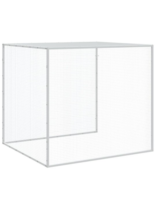 Klec pro kuřata se střechou světle šedá 803 x 98 x 90 cm ocel