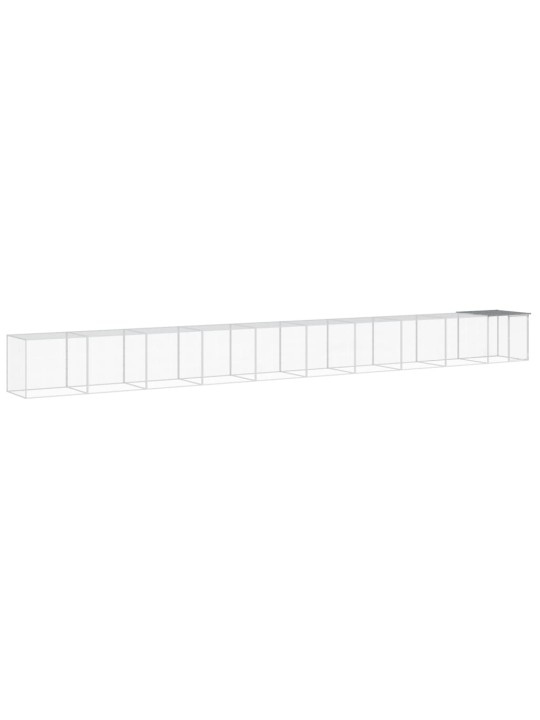 Klec pro kuřata se střechou světle šedá 1 003 x 98 x 90 cm ocel