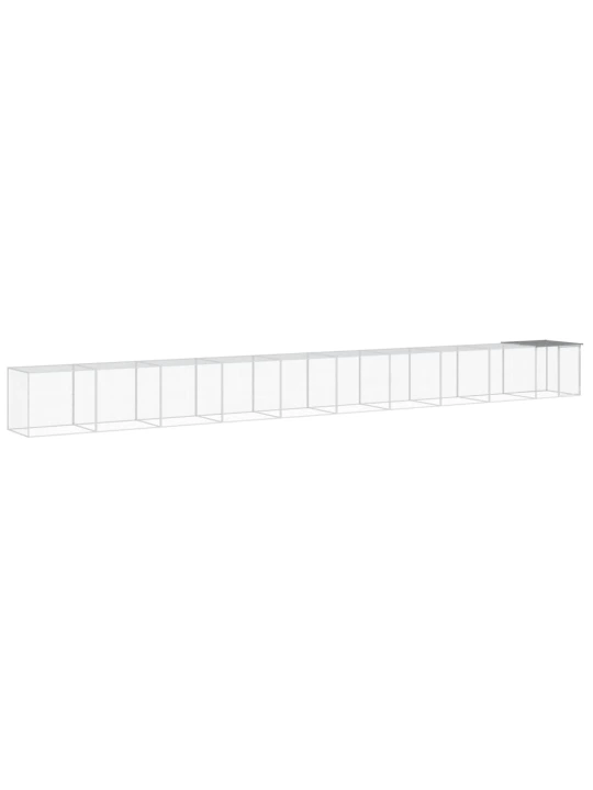 Klec pro kuřata se střechou světle šedá 1 003 x 98 x 90 cm ocel