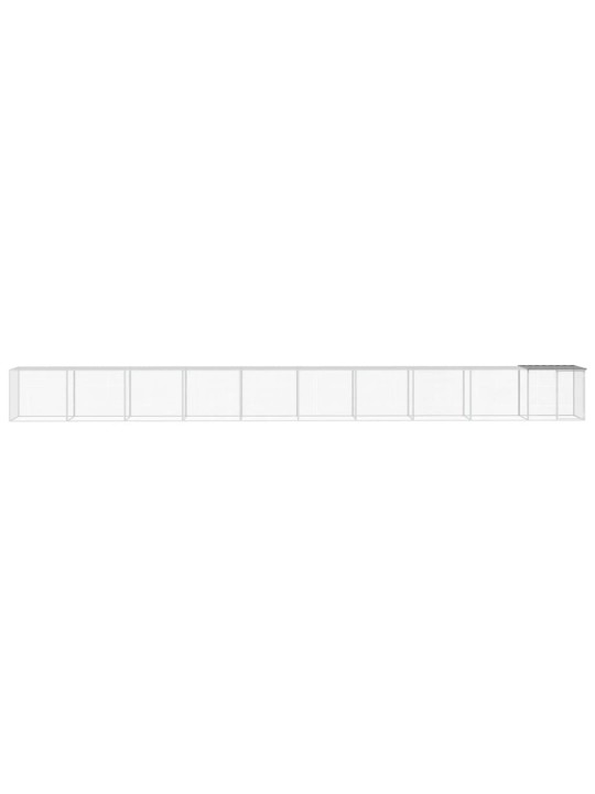 Klec pro kuřata se střechou světle šedá 1 003 x 98 x 90 cm ocel