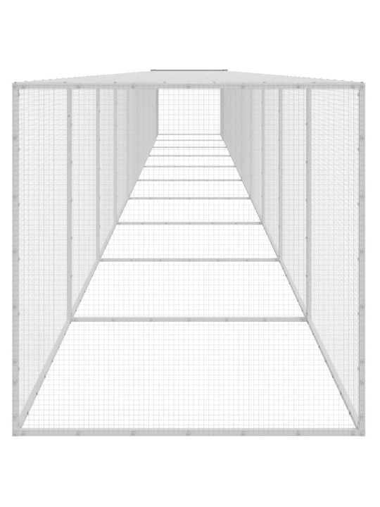 Klec pro kuřata se střechou světle šedá 1 003 x 98 x 90 cm ocel