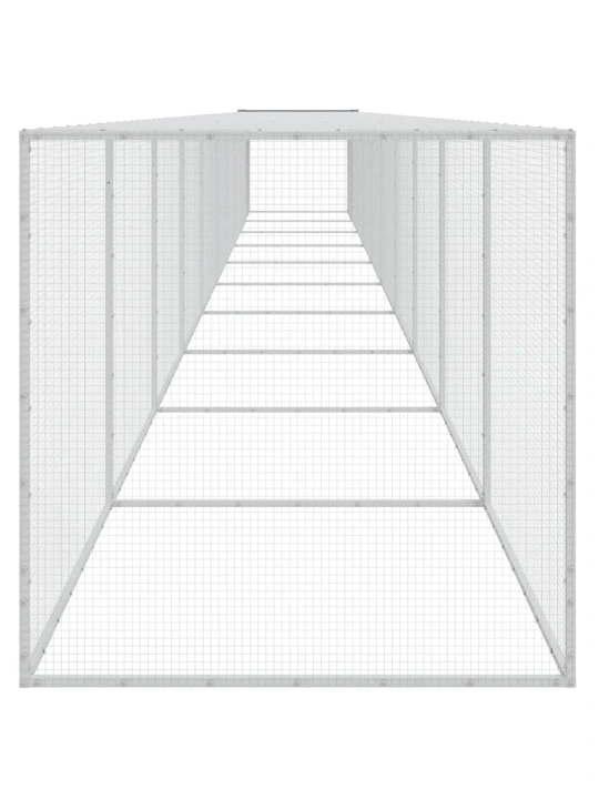 Klec pro kuřata se střechou světle šedá 1 003 x 98 x 90 cm ocel