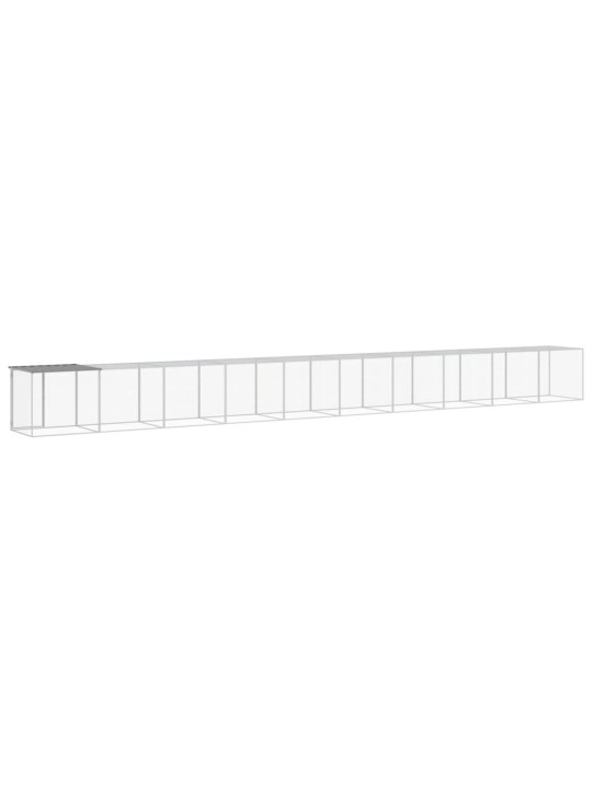 Klec pro kuřata se střechou světle šedá 1 003 x 98 x 90 cm ocel