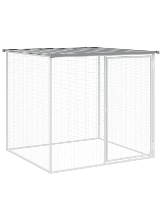 Klec pro kuřata se střechou světle šedá 1 003 x 98 x 90 cm ocel