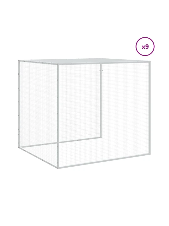 Klec pro kuřata se střechou světle šedá 1 003 x 98 x 90 cm ocel