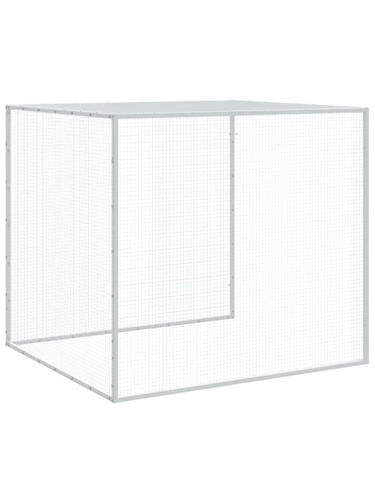 Klec pro kuřata se střechou světle šedá 1 003 x 98 x 90 cm ocel