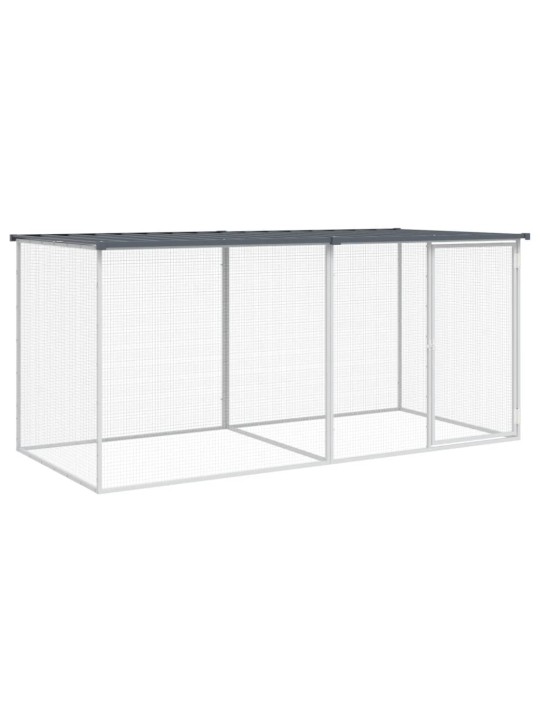 Klec pro kuřata se střechou antracitová 203 x 98 x 90 cm ocel