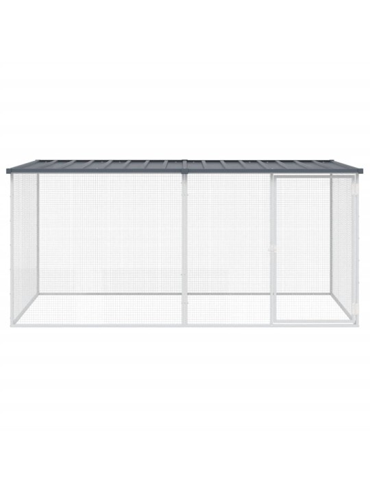 Klec pro kuřata se střechou antracitová 203 x 98 x 90 cm ocel