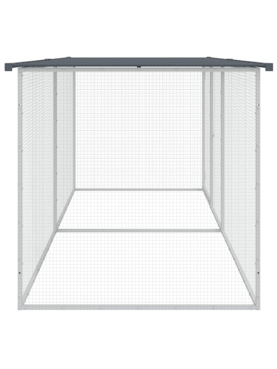 Klec pro kuřata se střechou antracitová 203 x 98 x 90 cm ocel