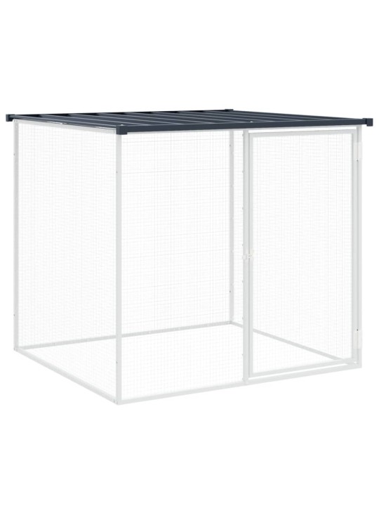 Klec pro kuřata se střechou antracitová 203 x 98 x 90 cm ocel