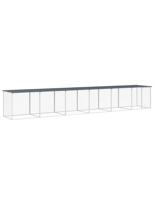 Klec pro kuřata se střechou antracitová 603 x 98 x 90 cm ocel