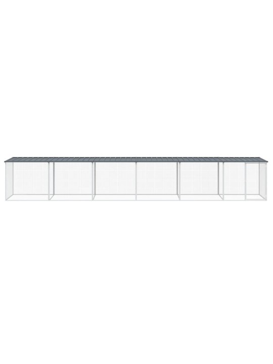 Klec pro kuřata se střechou antracitová 603 x 98 x 90 cm ocel