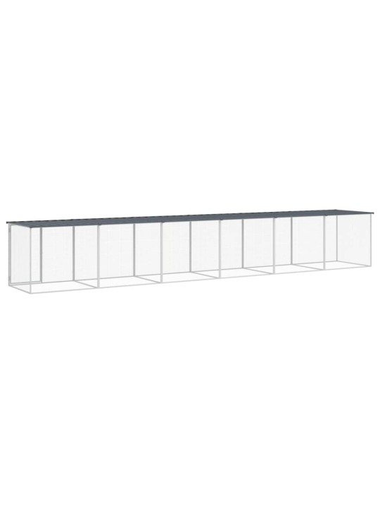 Klec pro kuřata se střechou antracitová 603 x 98 x 90 cm ocel
