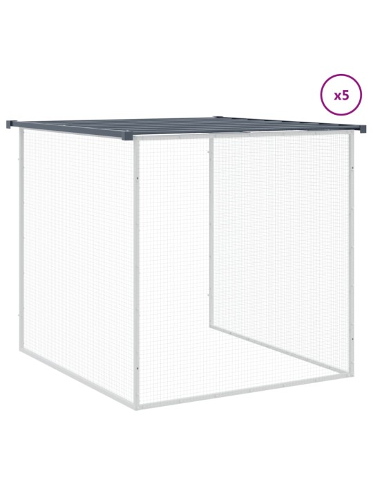 Klec pro kuřata se střechou antracitová 603 x 98 x 90 cm ocel