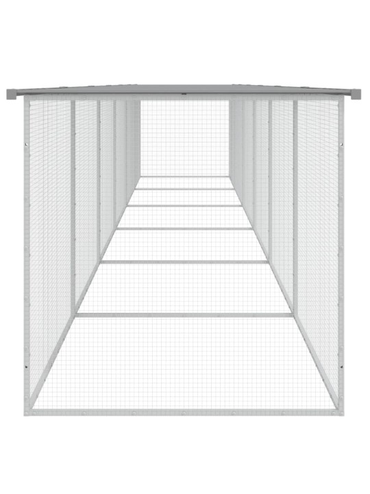 Klec pro kuřata se střechou světle šedá 603 x 98 x 90 cm ocel