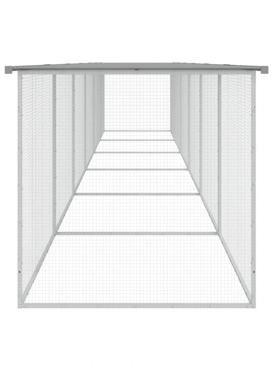 Klec pro kuřata se střechou světle šedá 603 x 98 x 90 cm ocel