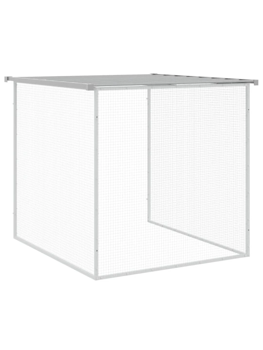 Klec pro kuřata se střechou světle šedá 603 x 98 x 90 cm ocel
