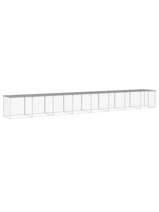 Klec pro kuřata se střechou světle šedá 803 x 98 x 90 cm ocel
