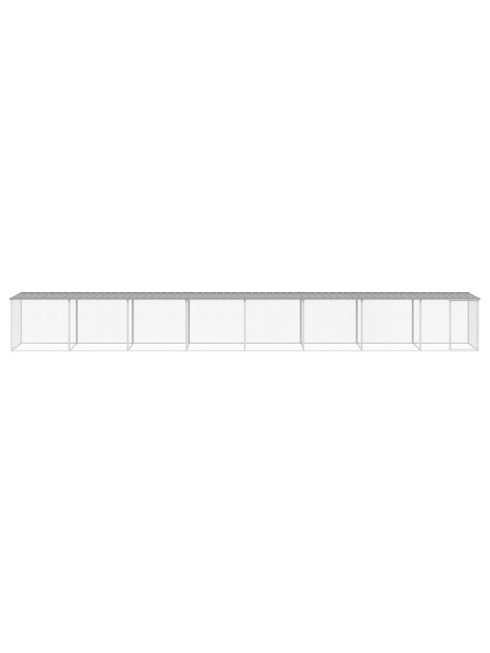 Klec pro kuřata se střechou světle šedá 803 x 98 x 90 cm ocel