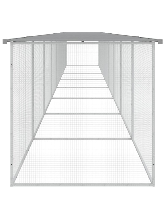 Klec pro kuřata se střechou světle šedá 803 x 98 x 90 cm ocel