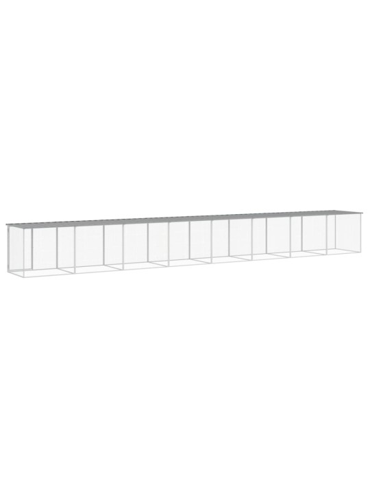 Klec pro kuřata se střechou světle šedá 803 x 98 x 90 cm ocel