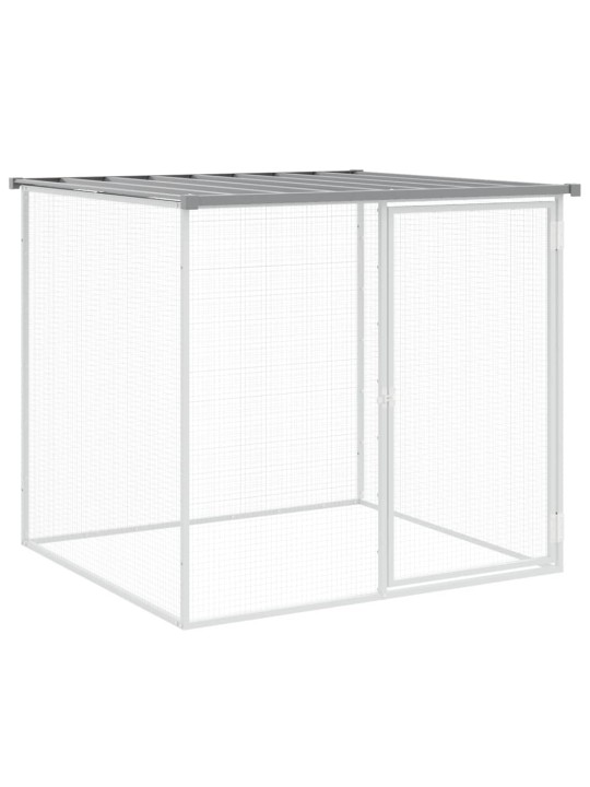 Klec pro kuřata se střechou světle šedá 803 x 98 x 90 cm ocel
