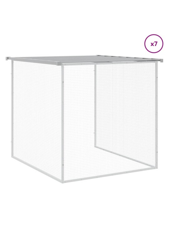 Klec pro kuřata se střechou světle šedá 803 x 98 x 90 cm ocel