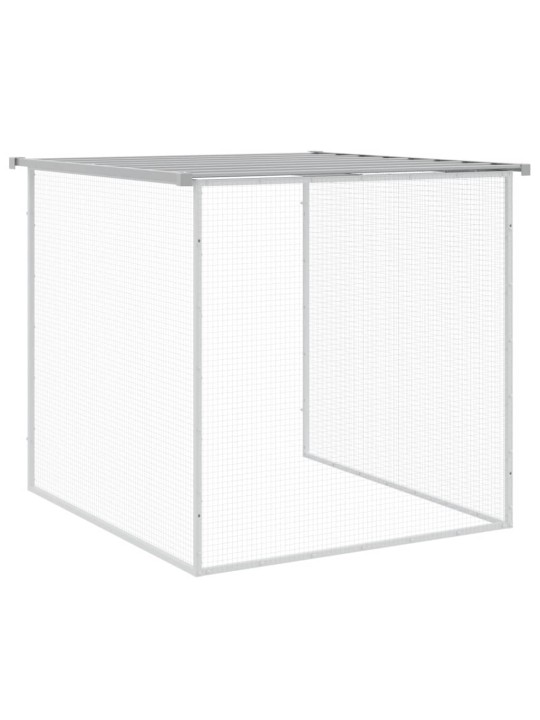 Klec pro kuřata se střechou světle šedá 803 x 98 x 90 cm ocel