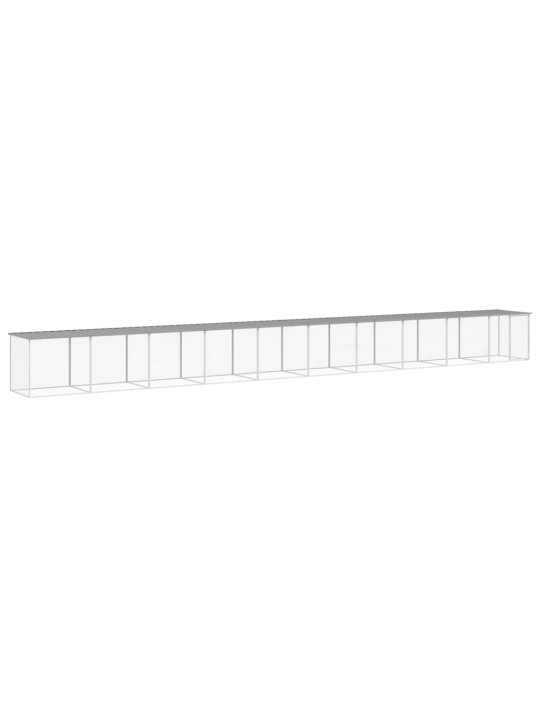 Klec pro kuřata se střechou světle šedá 1 003 x 98 x 90 cm ocel