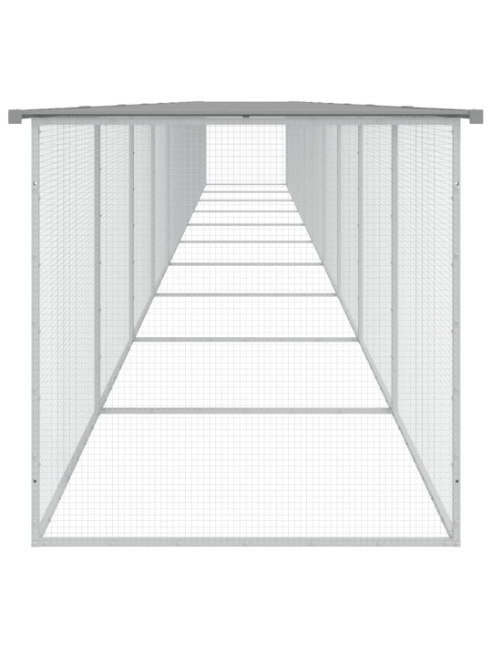 Klec pro kuřata se střechou světle šedá 1 003 x 98 x 90 cm ocel