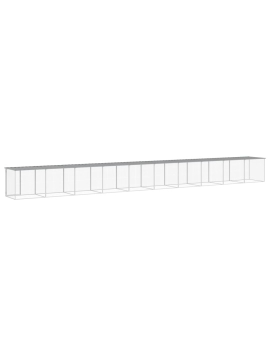 Klec pro kuřata se střechou světle šedá 1 003 x 98 x 90 cm ocel