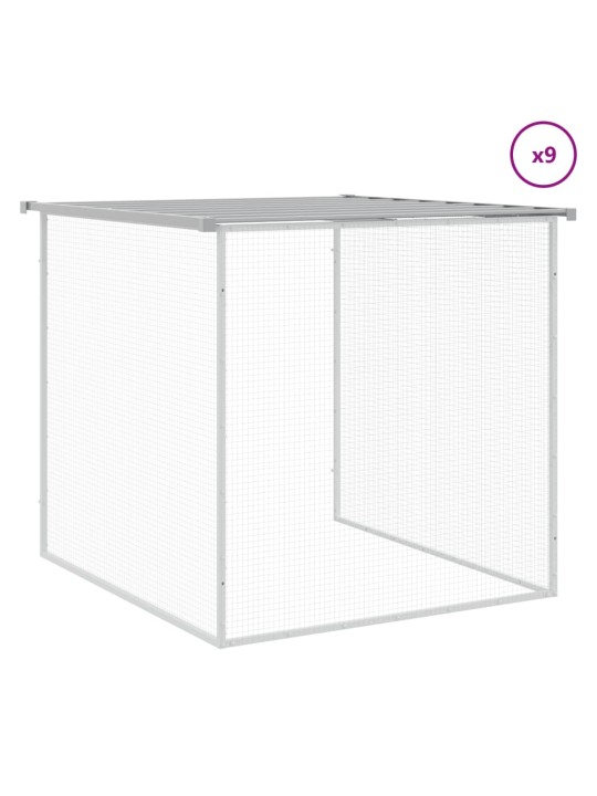 Klec pro kuřata se střechou světle šedá 1 003 x 98 x 90 cm ocel