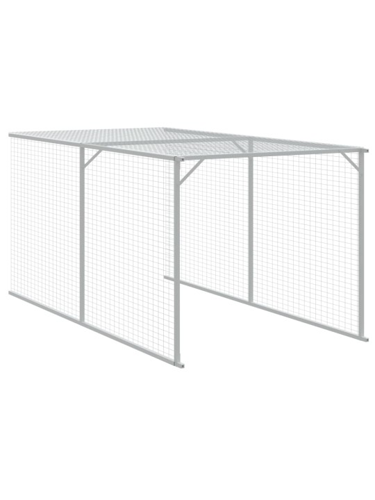 Kurník s výběhem antracitový 117x609x123 cm pozinkovaná ocel