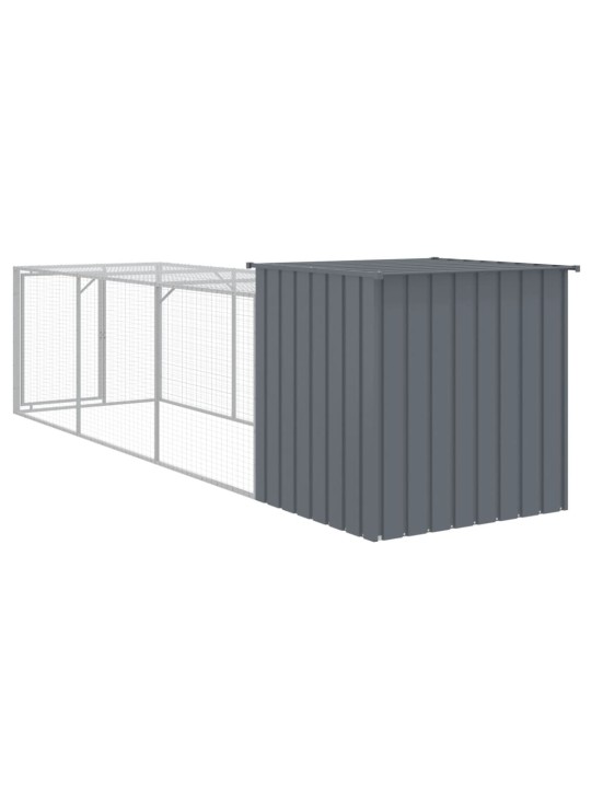 Kurník s výběhem antracitový 110x405x110 cm pozinkovaná ocel