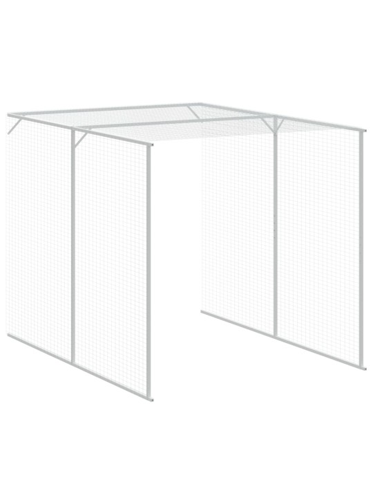 Kurník s výběhem světle šedý 165x455x181 cm pozinkovaná ocel