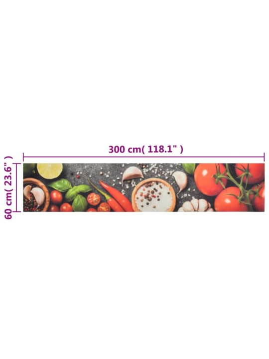 Kuchyňský koberec omyvatelný Zelenina 60 x 300 cm samet