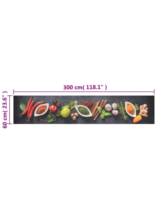Kuchyňský koberec omyvatelný Koření 60 x 300 cm samet