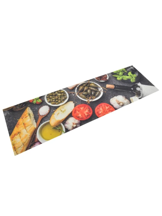Kuchyňský koberec omyvatelný Víno a jídlo 45 x 150 cm samet