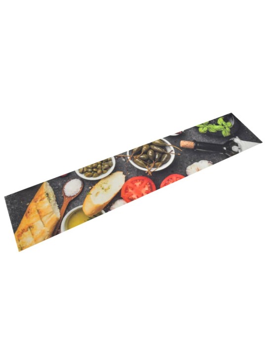 Kuchyňský koberec omyvatelný Víno a jídlo 60 x 300 cm samet