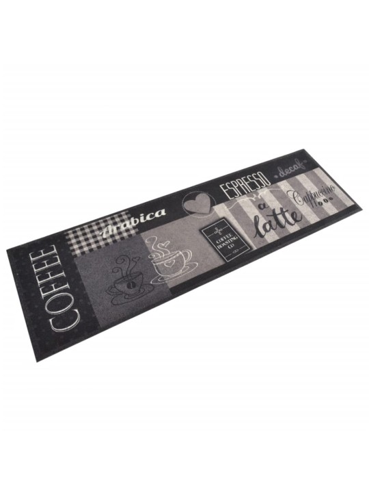 Kuchyňský koberec omyvatelný Káva černý 45 x 150 cm samet