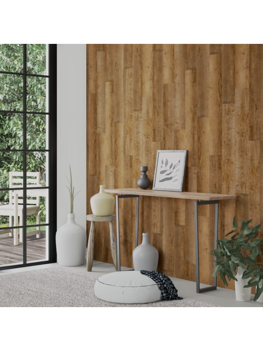 Nástěnné panely vzhled dřeva hnědé PVC 4,12 m²