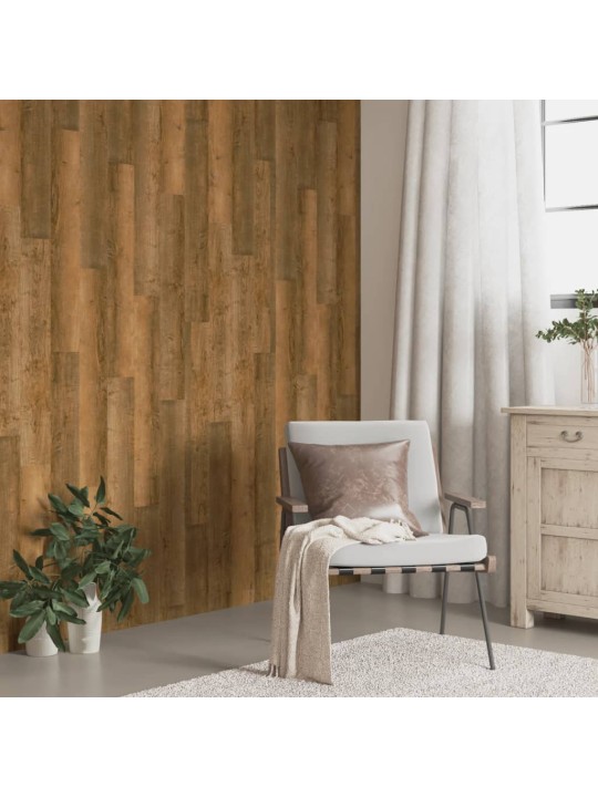 Nástěnné panely vzhled dřeva hnědé PVC 4,12 m²