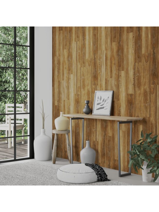 Nástěnné panely vzhled dřeva hnědé PVC 4,12 m²